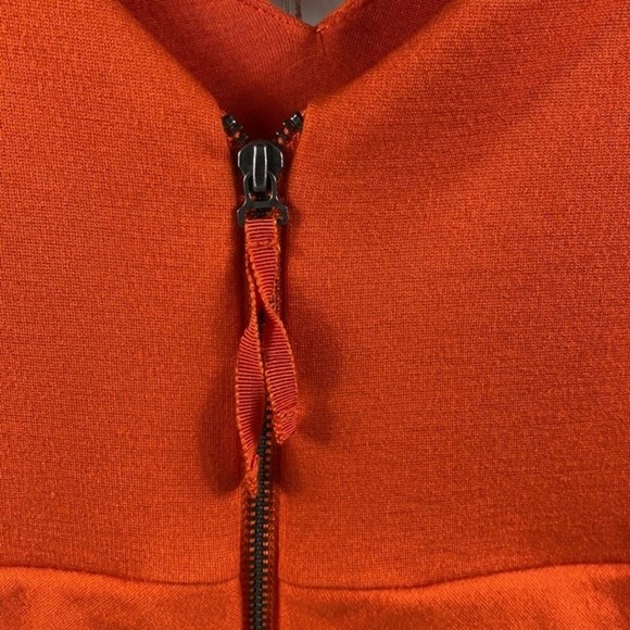 Anthropologie HD In Perris Midi Dress Stretch Size 6 Sleeveless V Neck Orange - Picture 4 of 10